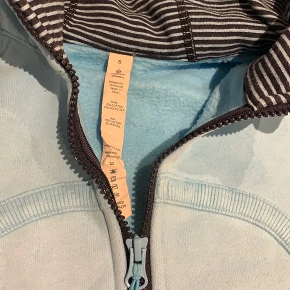 🌟HP🌟 Lululemon Blue Moon/Hyper Stripe Scuba Hoodie Stretch - Size 6 RARE - Picture 10 of 16